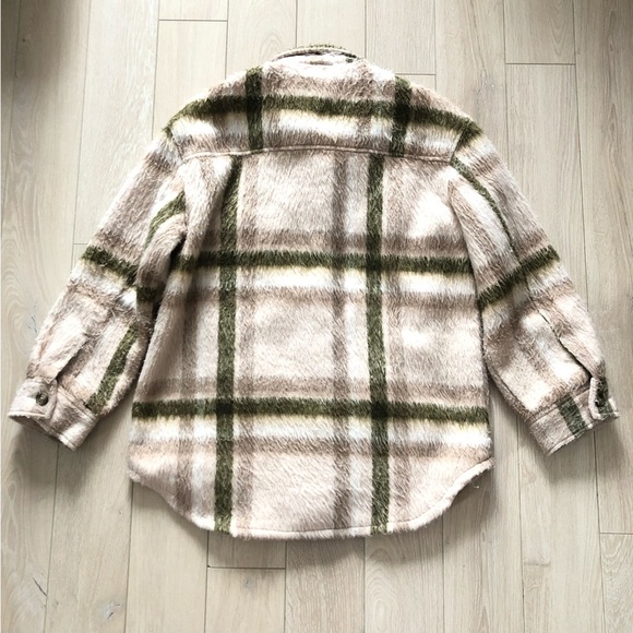 American Eagle Outfitters Plaid Wool Blend Shacket - Picture 4 of 11